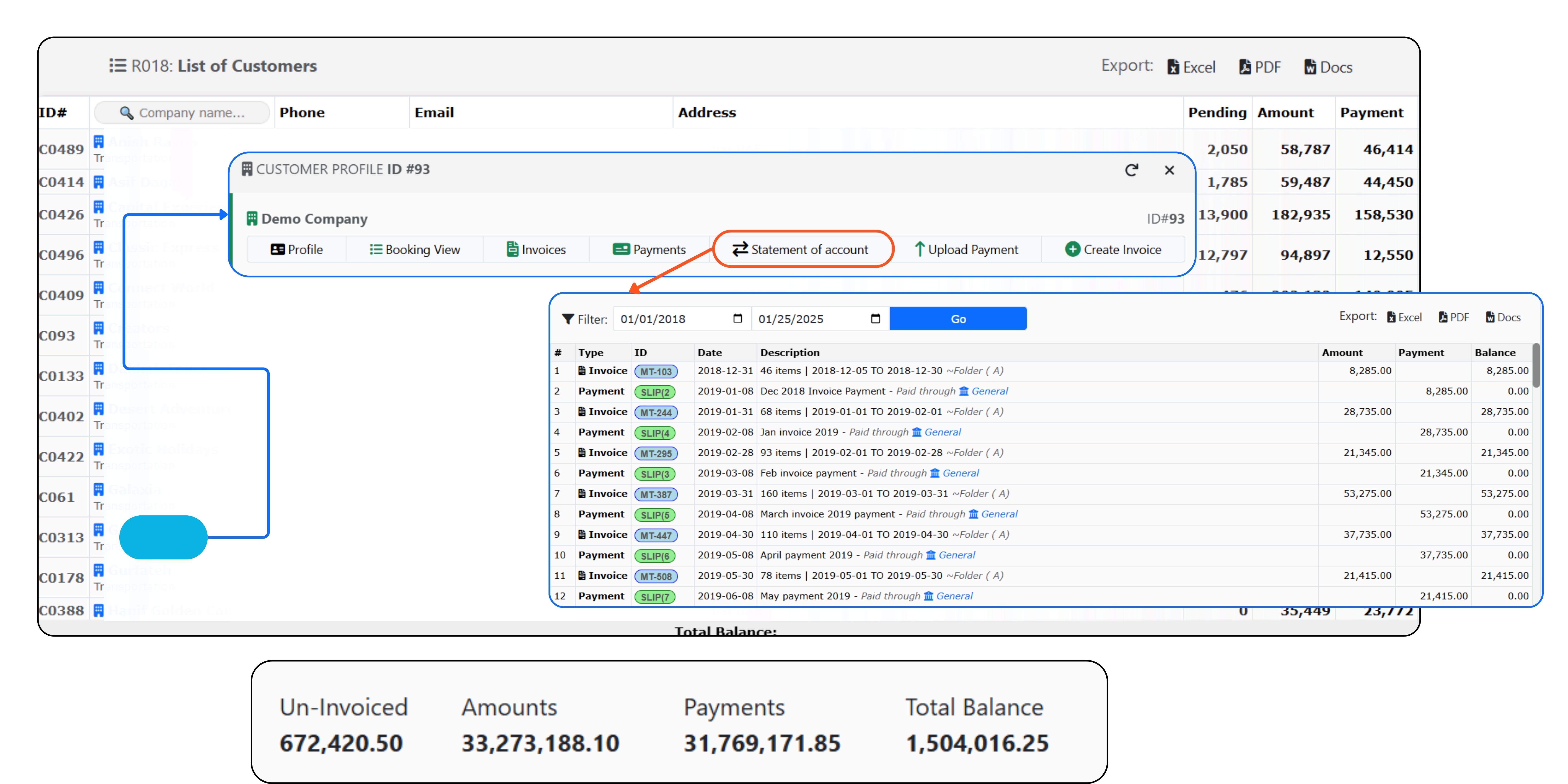 Customer Profile Management | Booking, Invoicing & Payment in TMS